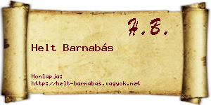 Helt Barnabás névjegykártya
